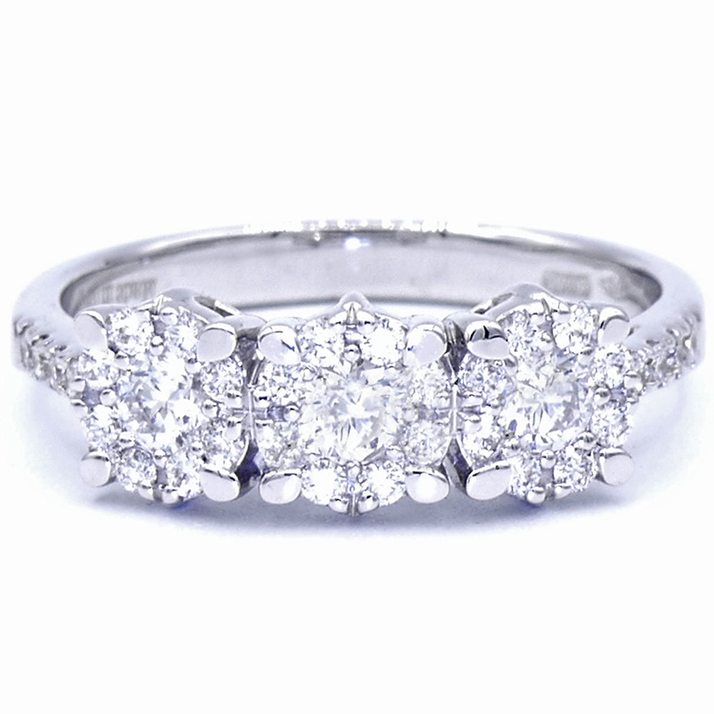 Ring Trilogy Multipietra Oro Bianco con Diamanti Davite & Delucchi
